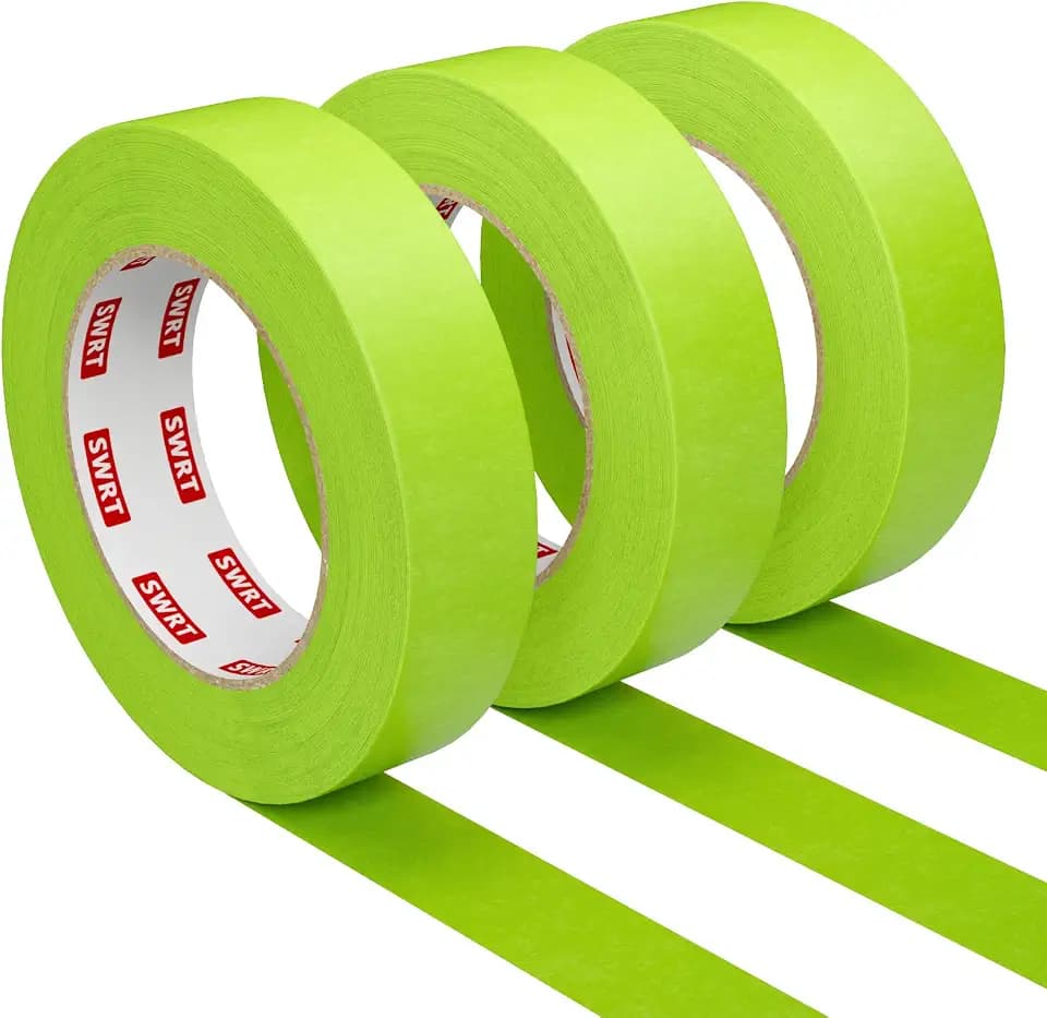 SWRT Green Painters Tape, 1 Inch x 55 Yards, 3 Rolls, Clean Removal