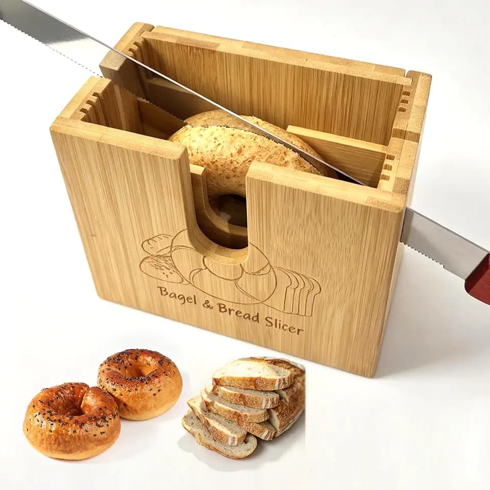 Bagel Slicer Holder, Adjustable Bagel Slicers Cutter with 7 Width Settings