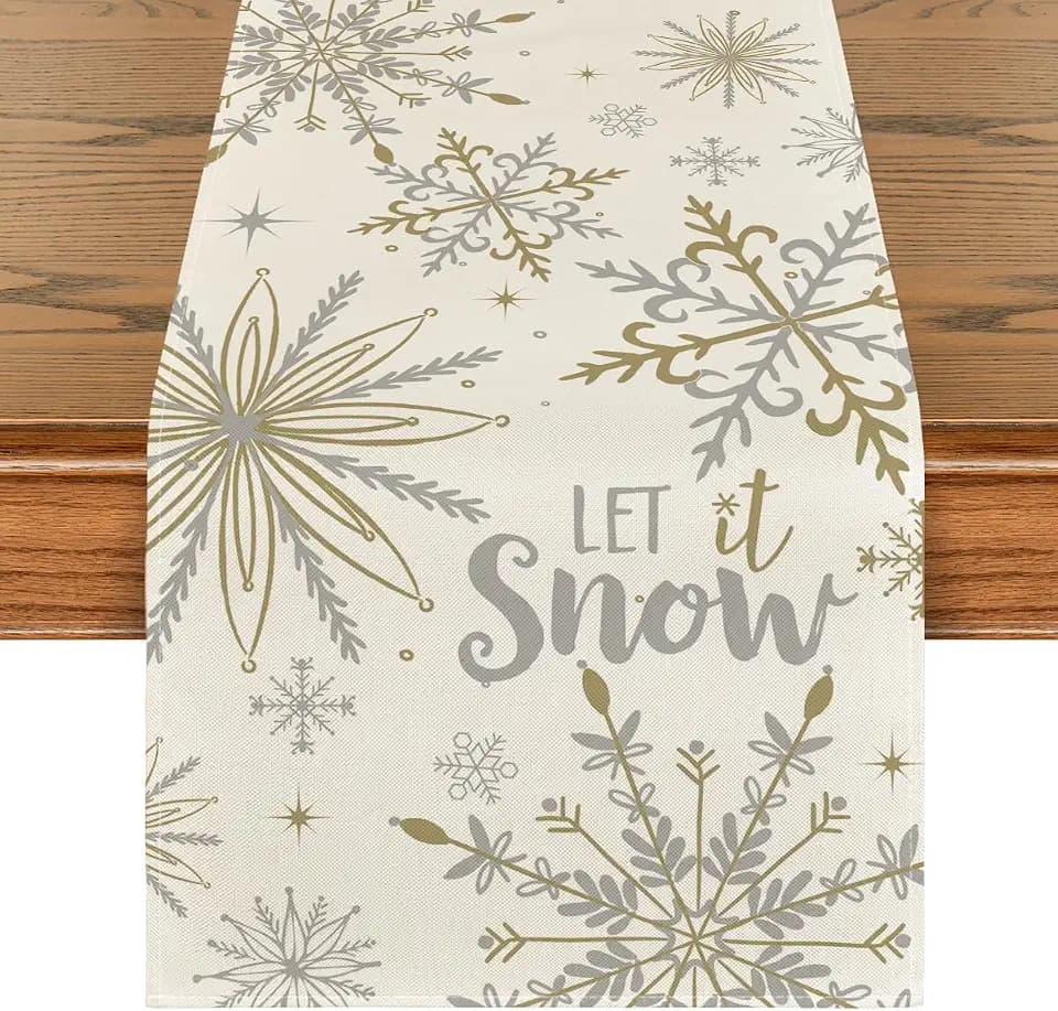 Artoid Mode Snowflakes Winter Table Runner Home Party Decor 13x120 Inch