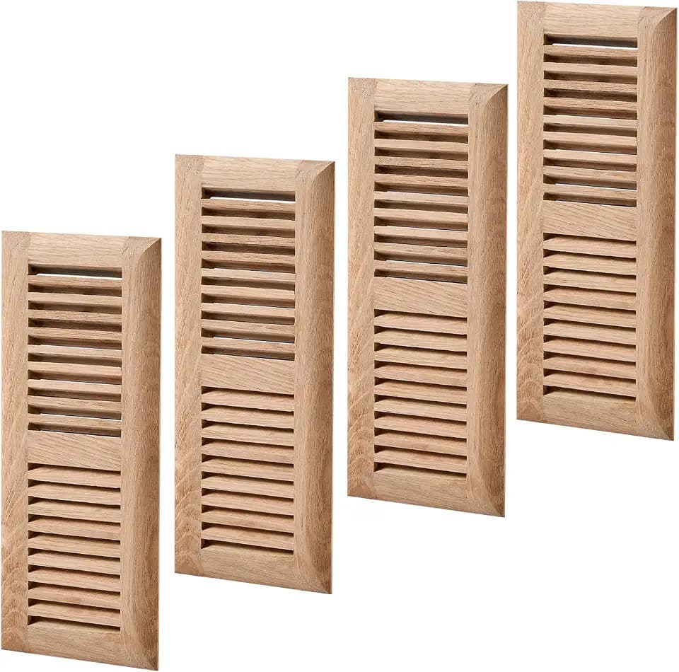 Homewell 4 Pcs Pack Oak Floor Register, Drop in Vent, 4x12 Inch, Unfinished