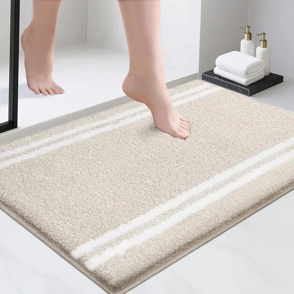 PURRUGS Bathroom Rug, Bath Mat, 24" x 36", Beige