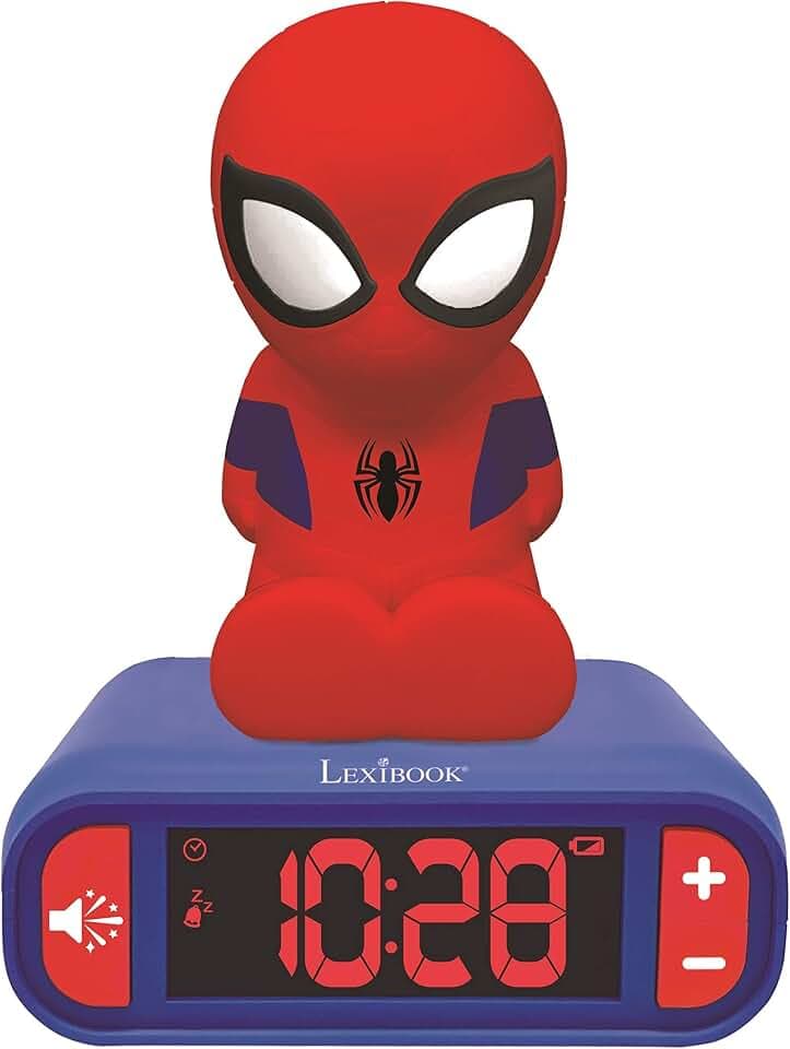 LEXiBOOK, Spider-Man Nightlight Alarm Clock, RL800SP