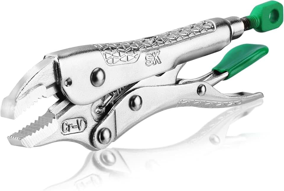 SK 5" Curved Jaw Locking Pliers, Vice Grips, Premium CR-V Steel