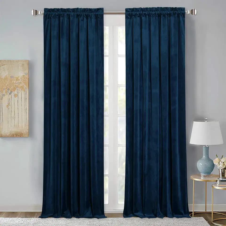 StangH Navy Blue Living Room Blackout Curtains 96 inches, 2 Panels