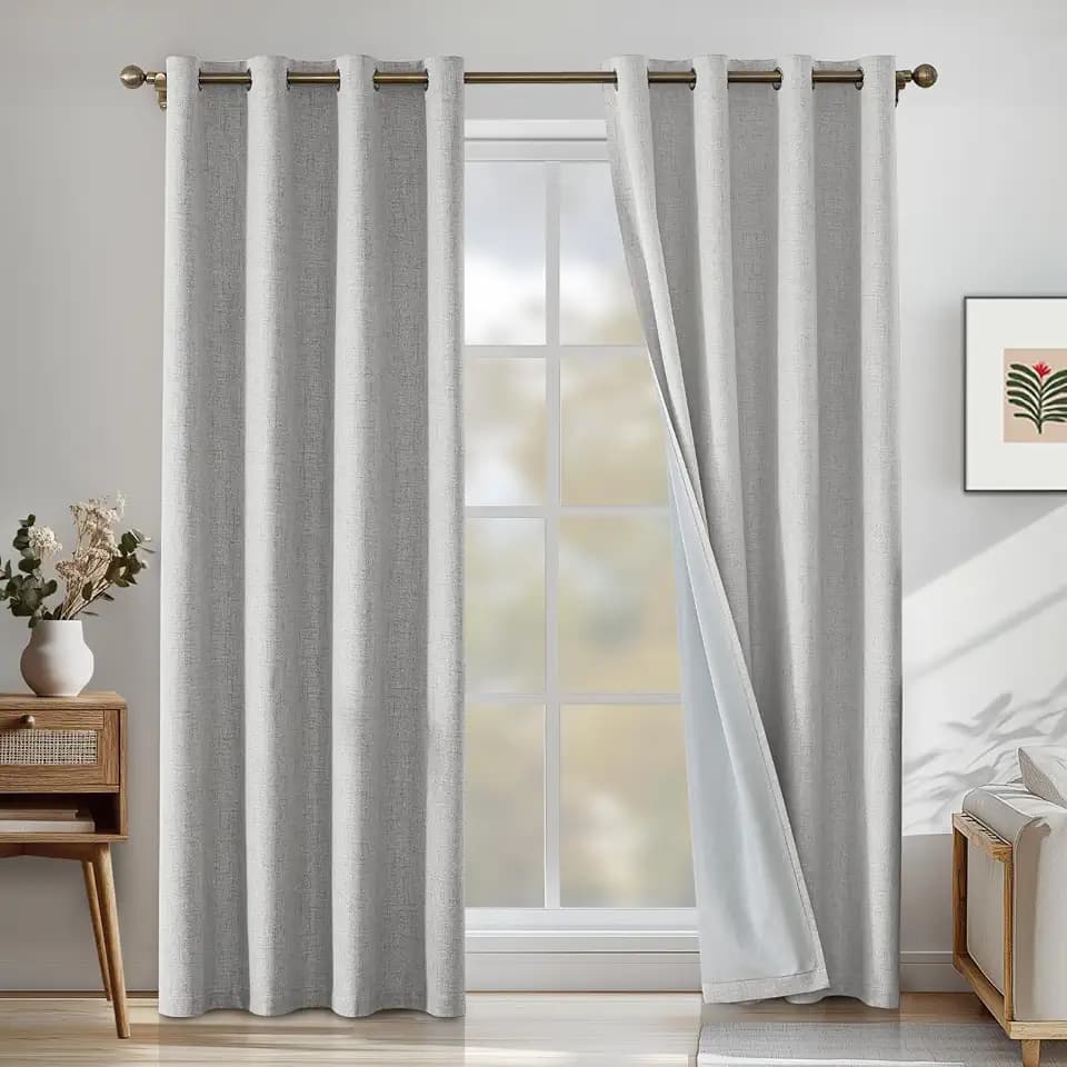100% Blackout Curtains for Bedroom, 52" W x 96" L (2 Panels)