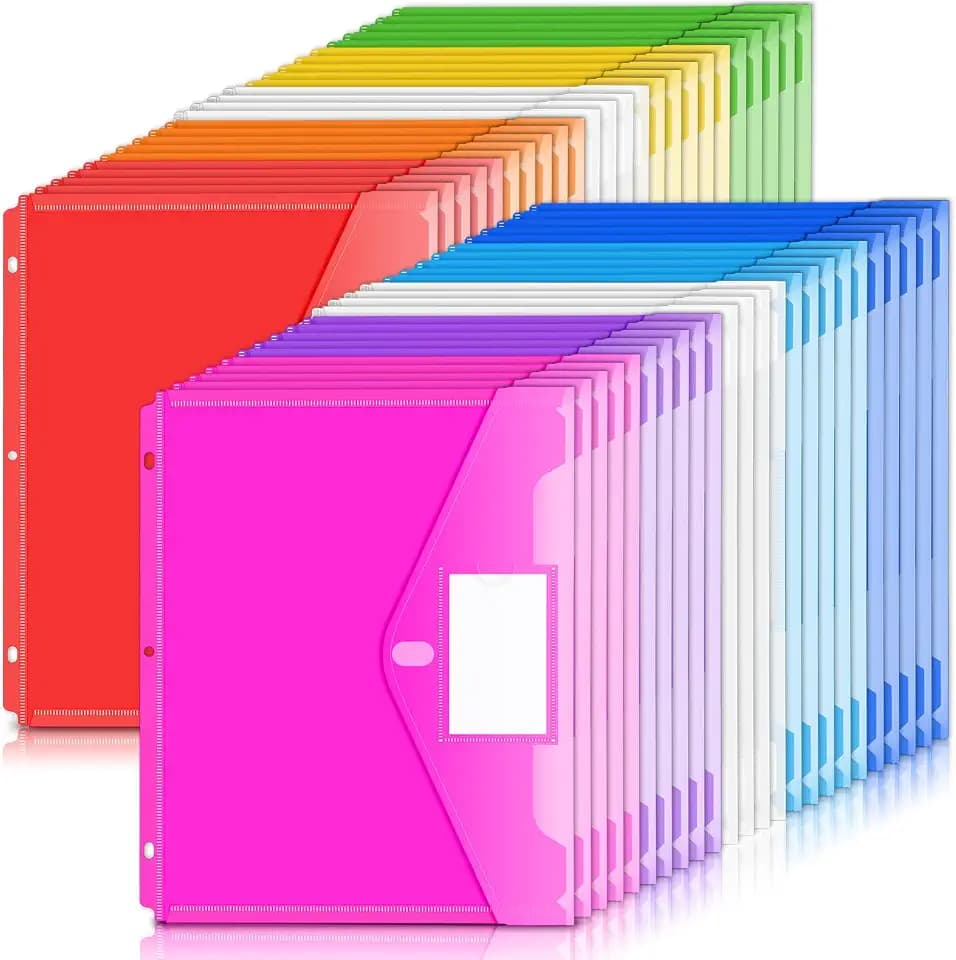 Forvencer Binder Pocket, 48 Pack Super Heavyweight Poly Binder Pocket