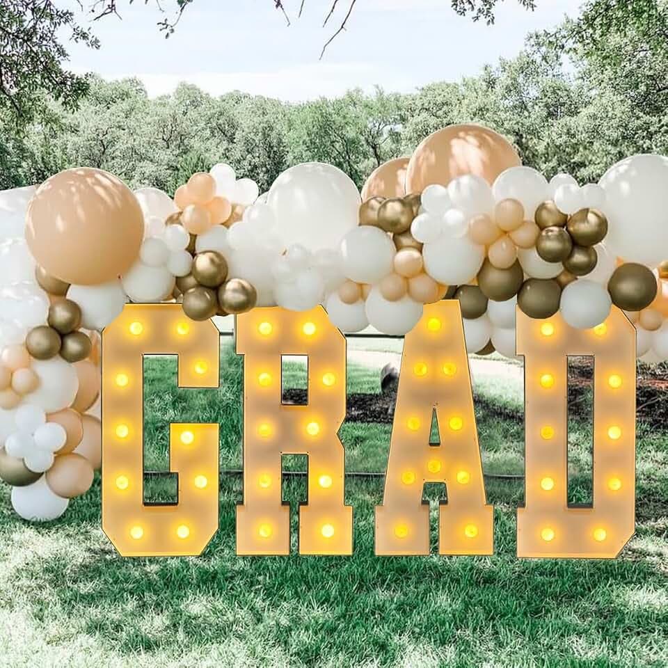 2026 Graduation Decorations, 3FT Large Grad 2026 Marquee Light Up Letters Sign, Class of 2026 Congrats Party Supplies for Kindergarten Preschool High School College