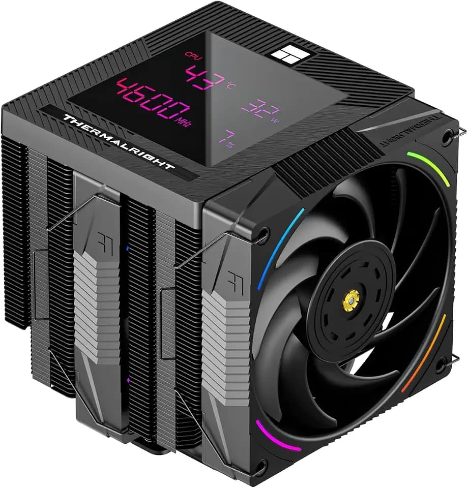 Thermalright TR Phantom Spirit 120 Digital EVO CPU-Lüfter, 7 Wärmeleitrohre, Dual 120mm PWM-Lüfter, digitales Display auf der Deckel, für AM4/AM5/Intel LGA1700/1851/1150/1151/1200, PC-Kühler