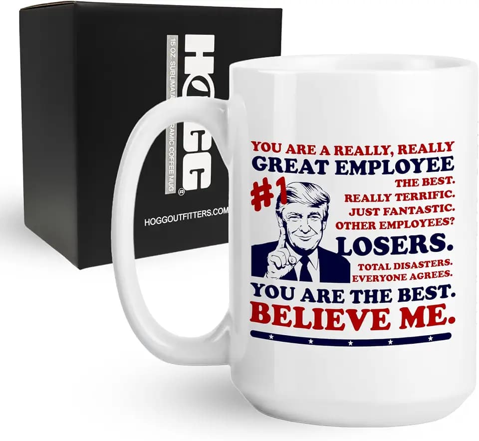 Hogg Best Employee Ever Mug, 15 oz Ceramic Coffee Cup, Funny Gifts for Employee, Funny Office Mugs