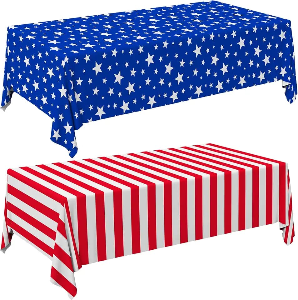 4th of July Party Decorations Set-American Flag Patriotic Theme Kit for Independence & Election Day Decorations, Disposable Plastic Tablecloth - for American Patriotic & 4th of July Decorations,2PCS