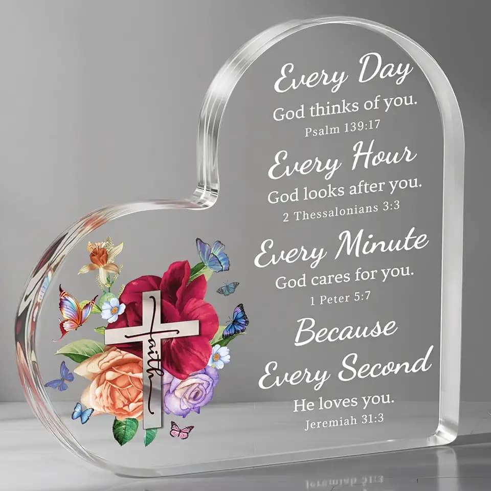 Christian Gifts for Women Birthday, Inspirational Gifts for Women Friends, Acrylic Bible Verse Decor, Valentines Religious Gifts for Mom, Sister, Scripture Dorm Room Decoration