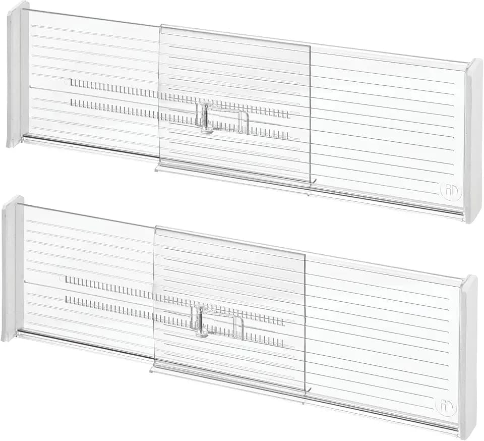 iDesign Expandable Deep Drawer Dividers, Set of 2, Clear