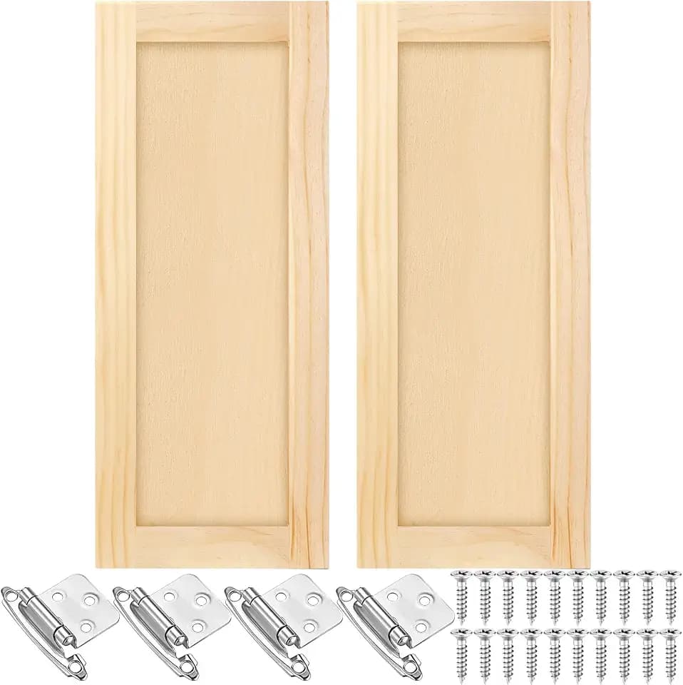 Cinnvoice 2 Pcs 11.5'' W x 29'' H Unfinished Pine Kitchen Cabinet Door
