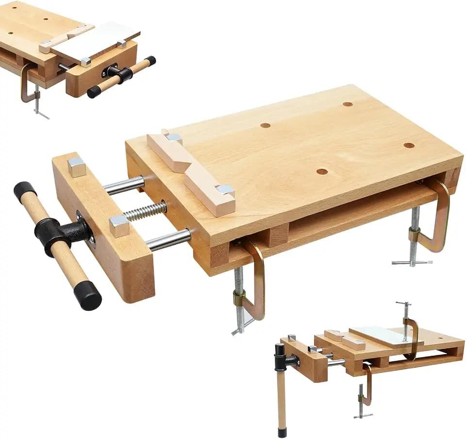 Woodworking Bench Vise, Portable Hard Wood Vise for Workbench