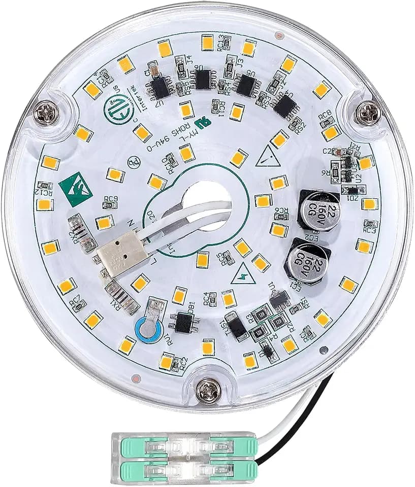 4 inch Ceiling Fan LED Light Replacement 6000K, 18W 2000LM LED Retrofit Kit, Bright Round Ceiling Fan Light Kit, 120V, CRI90, Dimmable