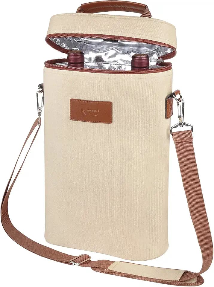 Tirrinia 2 Bottle Insulated Wine Tote Carrier Bag