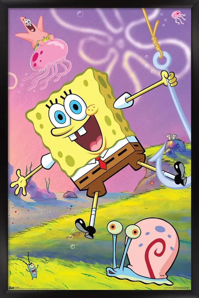 Trends International Nickelodeon Spongebob - 10 Wall Poster, 22.375" x 34", Black Framed Version