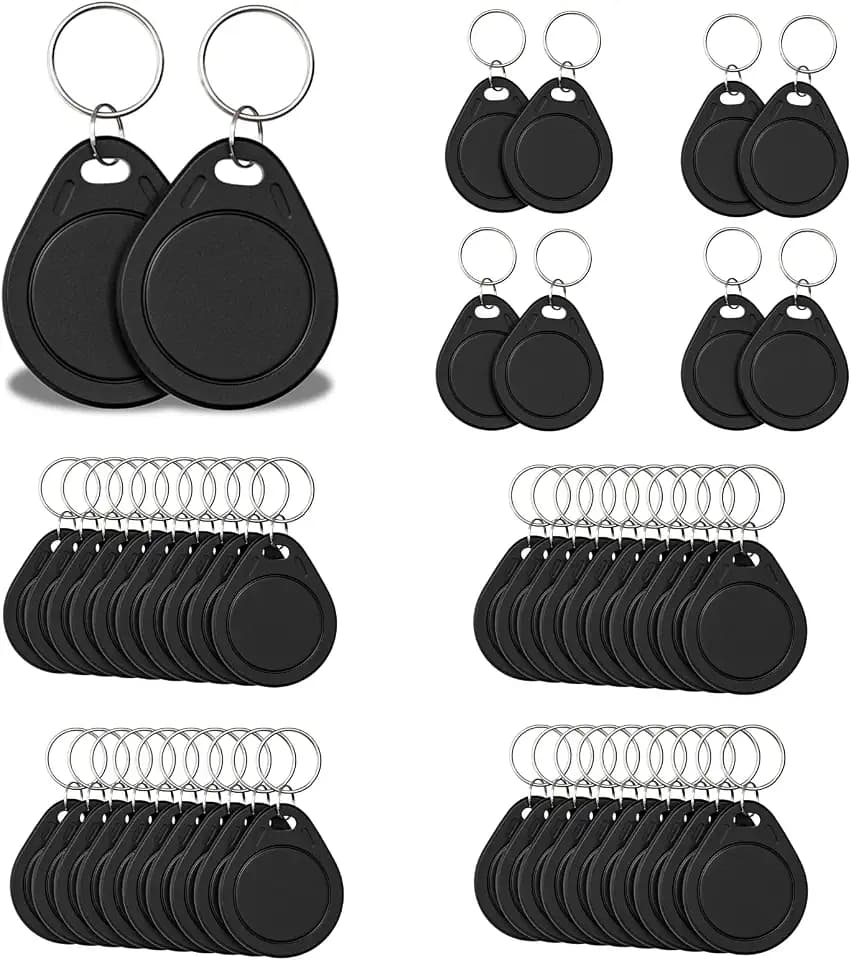 20pcs T5577 RFID Keyfobs 125kHz Writable T5577 Key Tags Proximity ID Card Token Tag Rewritable T5577 Universal for Keyless Entry Access Control Systems & Security Lock- Black
