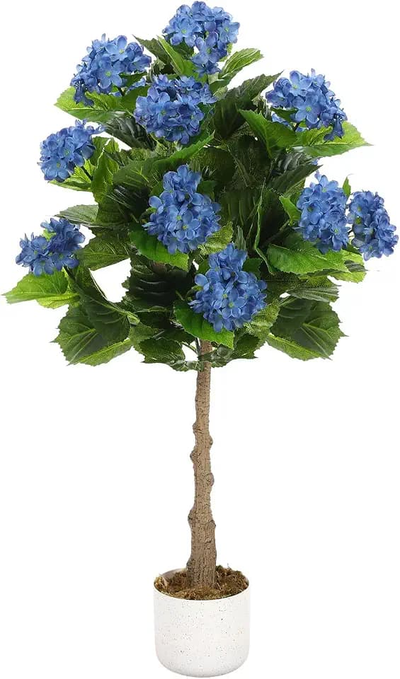 3.1 FT Artificial Hydrangea Tree, Faux Hydrangea Plant in Pot