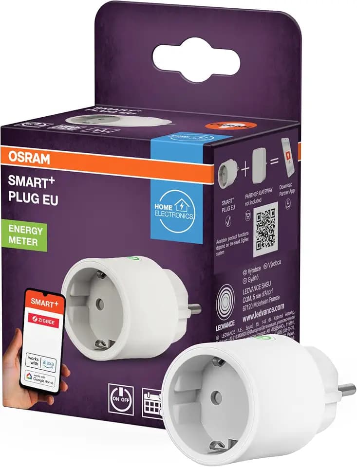 OSRAM SMART+ ZIGBEE EU-Steckdose Weiß | Produktfarbe Weiß, Lumen, 48 mm Diameter, Lebensdauer, IP20, 1-Pack