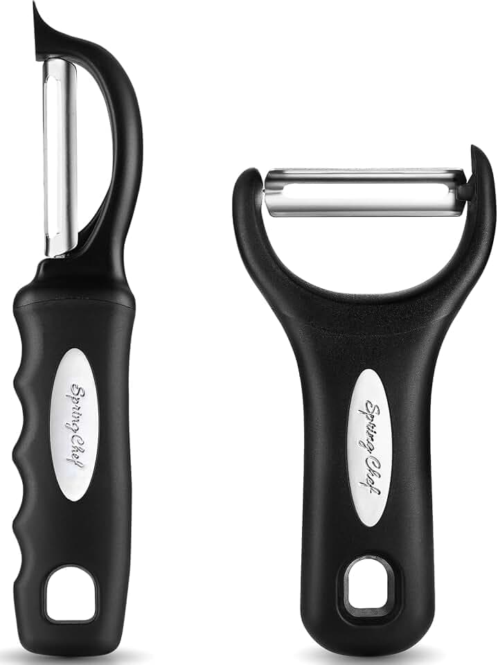 Spring Chef Swivel Vegetable Peeler & Y Potato Peeler w/Soft Grip Handles