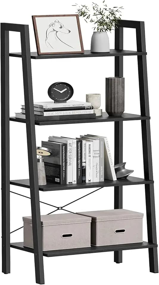 VASAGLE Ladder Shelf, Bookcase Book Shelf, Storage Shelves, 4-Tier, 22In