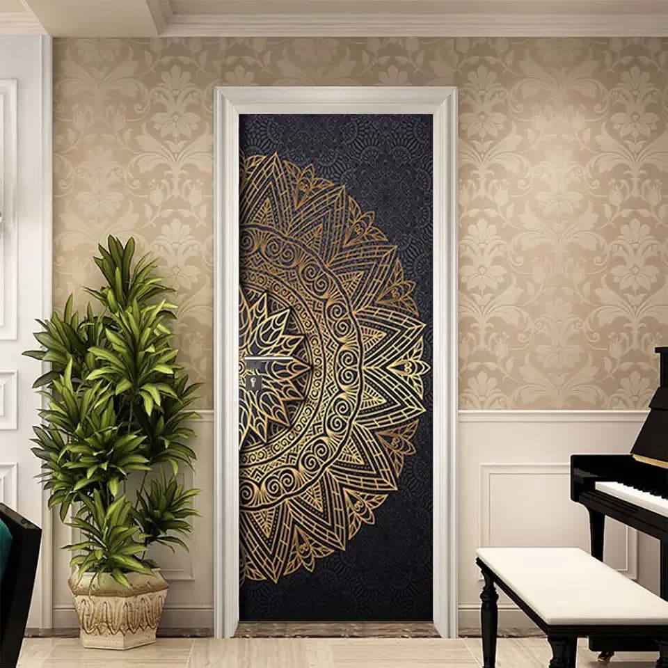 KACOLOR 3D Stairs Art Door Sticker for Bedroom Livingroom Bathroom, 2PCS Wall Decal Self-Adhesive Waterproof Removable Door Murals Wallpaper Home Decoration (SP-F669)