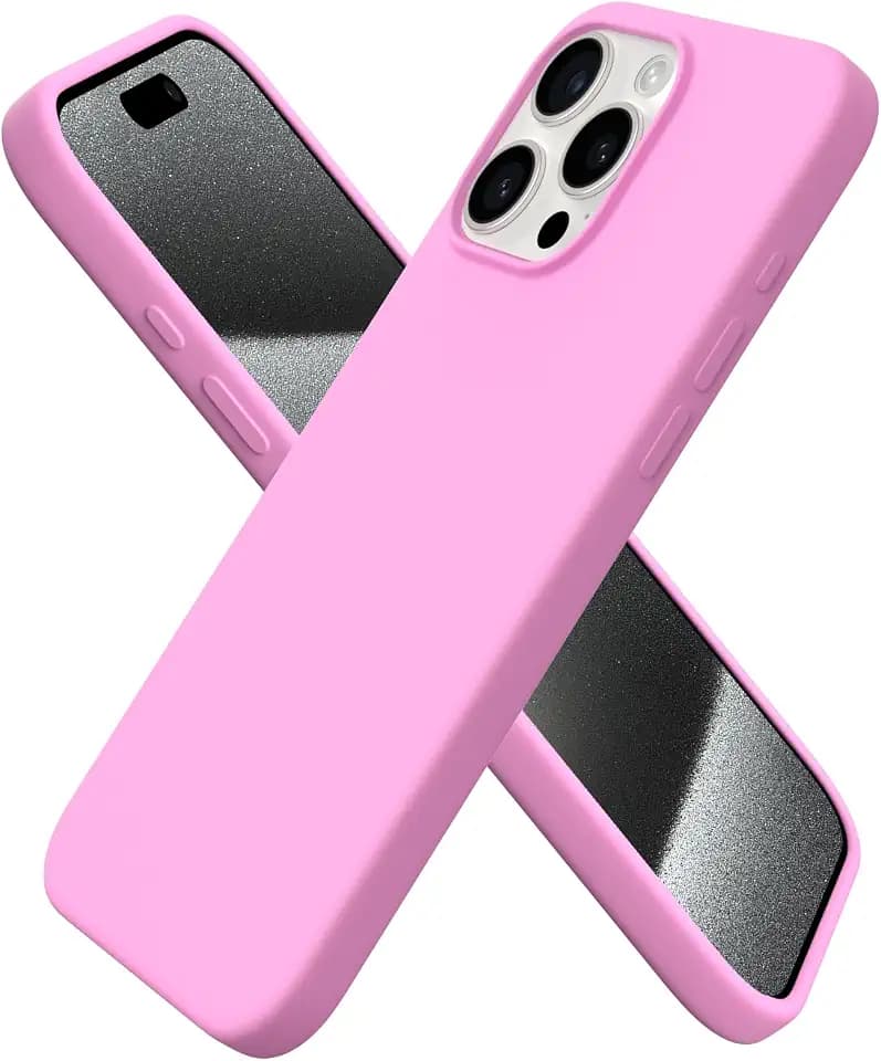 ORNARTO for iPhone 15 Pro Max Case, Slim Liquid Silicone, Cherry Blossom
