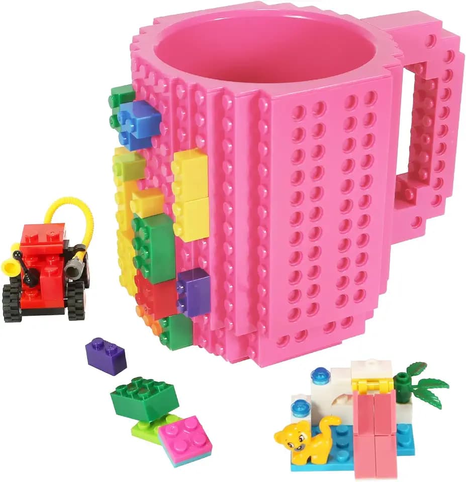Lumsburry Build-on Brick Coffee Mug, Funny DIY Unique Novelty Drinking Cup
