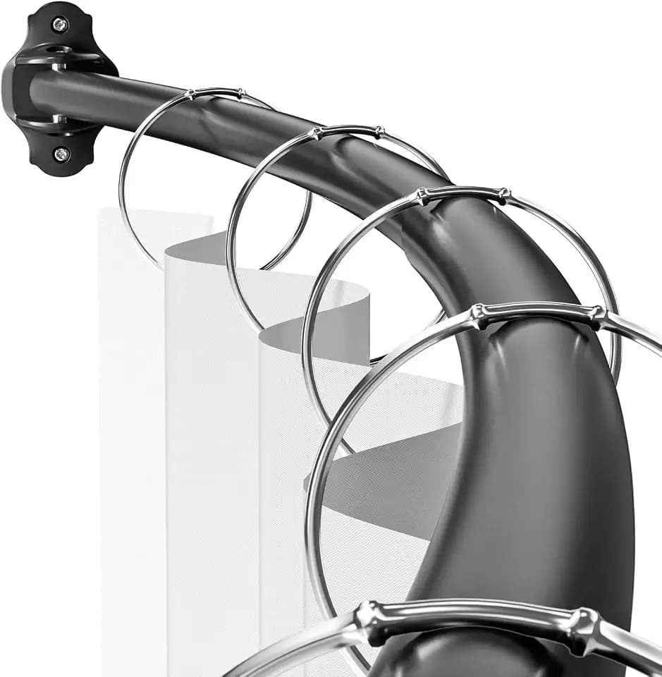 Mcrbeay Curved Shower Curtain Rod, Stainless Steel, Adjustable 40-72 inch