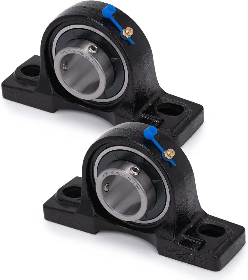 XIKE UCP207-22 Pillow Block Bearing, 1-3/8 Inch Bore, Self-Aligning Mounted Bearing Unit, 2-Pack