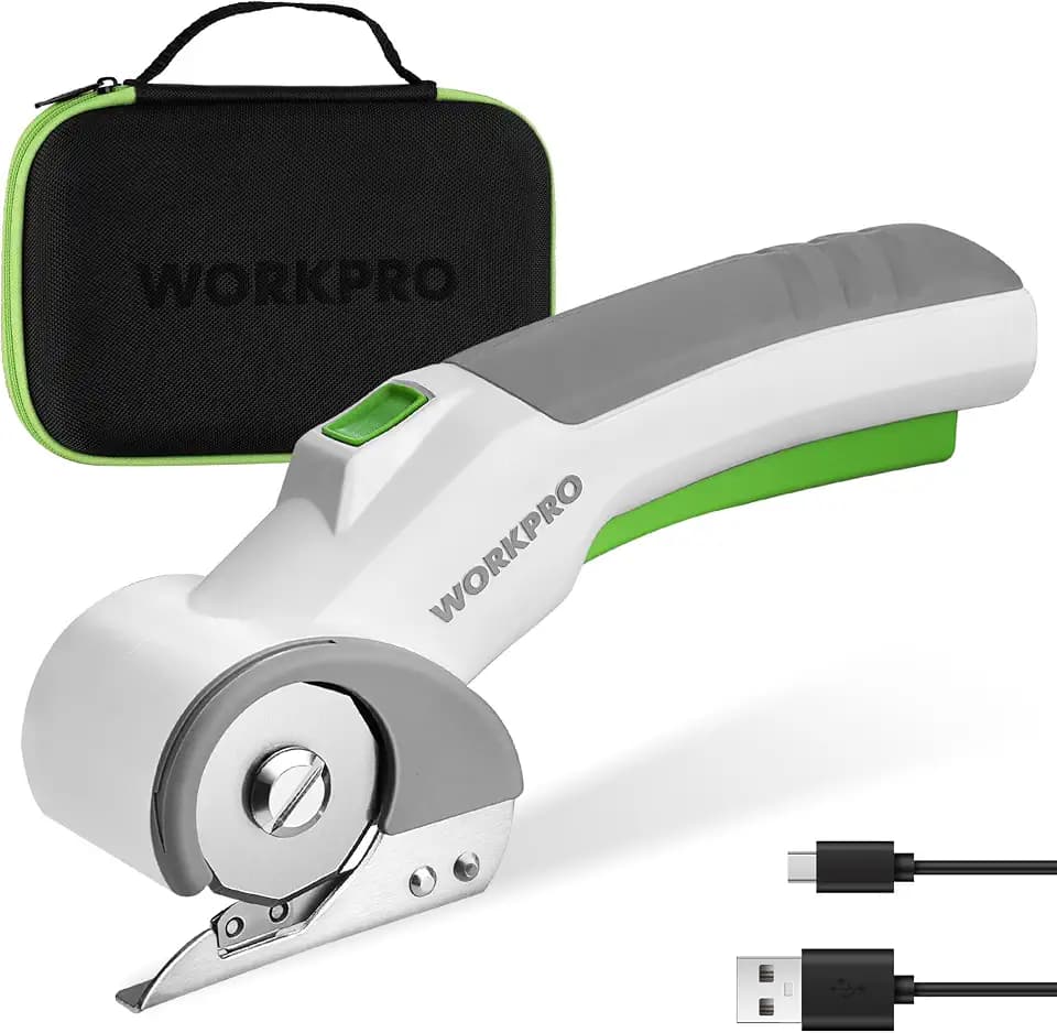 WORKPRO Cordless Electric Scissors, Rechargeable Power Rotary Cutters