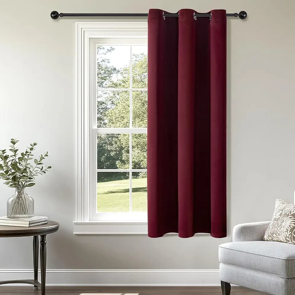 ChrisDowa Small Window Curtains 50 Inches Long for Bedroom Door Curtain