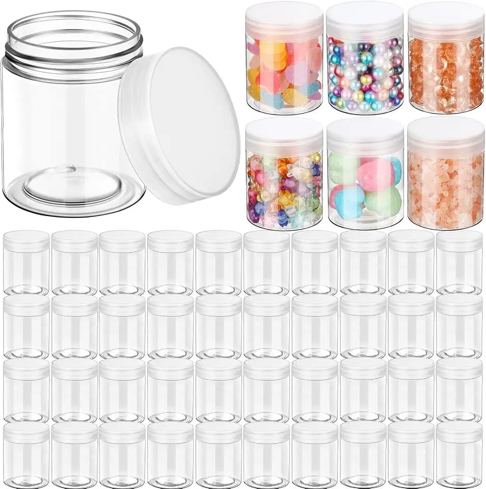 eBoot 150 Pcs 3 oz Plastic Containers with Lids, Clear Round Cosmetic