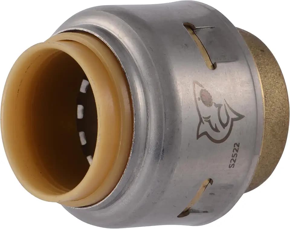 SharkBite Max 1/2 Inch Push Cap, Push to Connect Brass Plumbing Fitting, PEX Pipe, Copper, CPVC, PE-RT, HDPE, UR514A