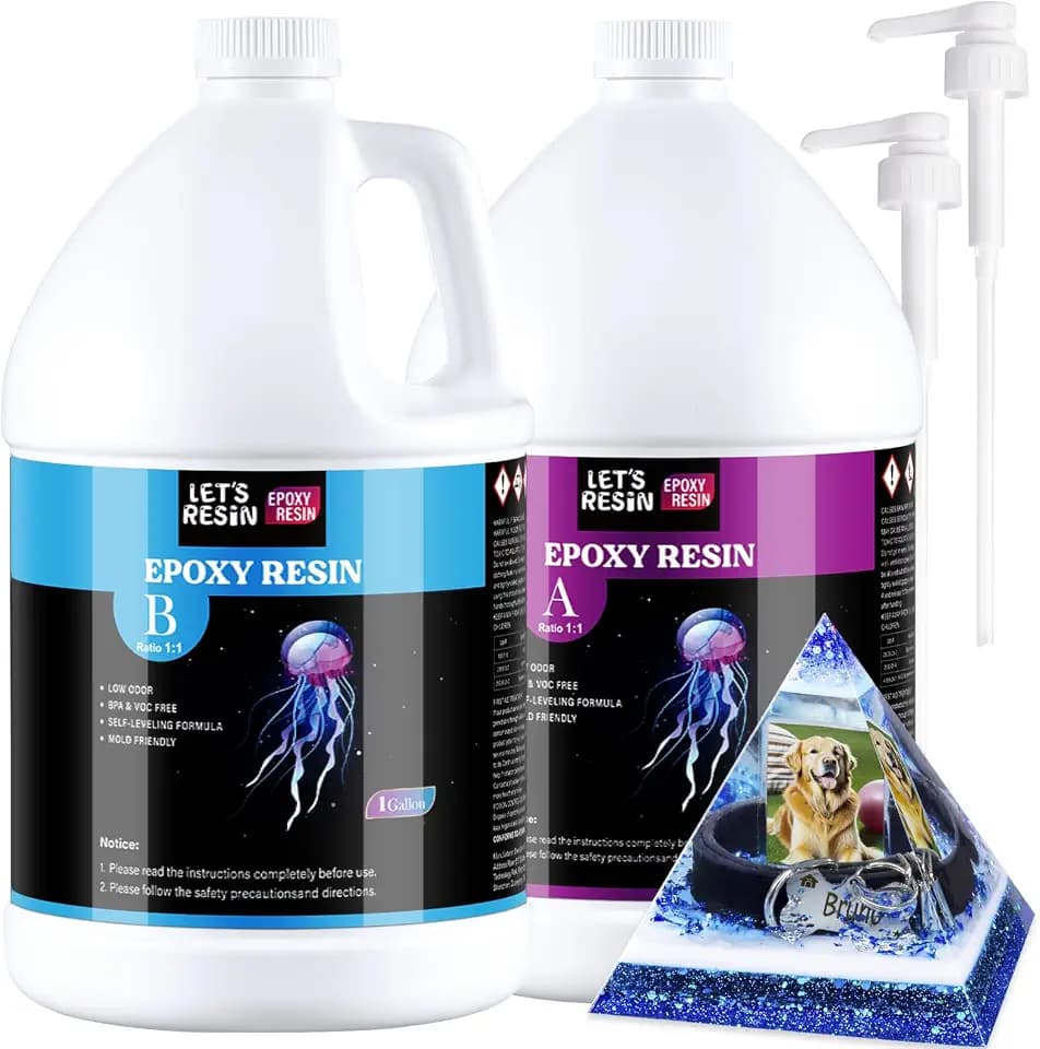 2 Gallon Epoxy Resin with Pumps,Bubble Free & Crystal Clear Resin Epoxy Kit