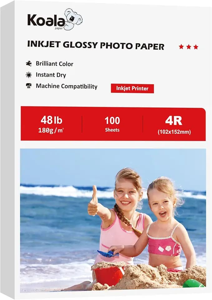 Koala Glossy Inkjet Photo Paper 4X6 Inches 48lb 100 Sheets