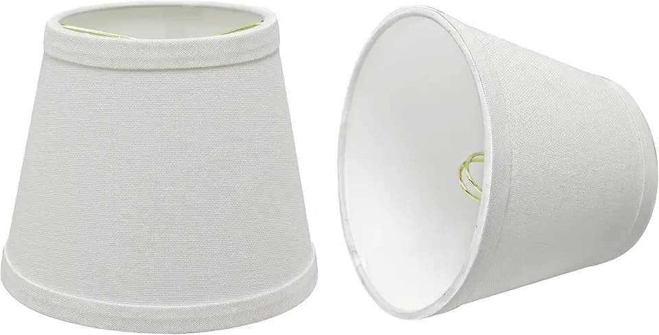 Aspen Creative 32862-2A Small Hardback Empire Shape Chandelier Clip-On Lamp Shade, White, 4" Top x 6" Bottom x 5" Slant