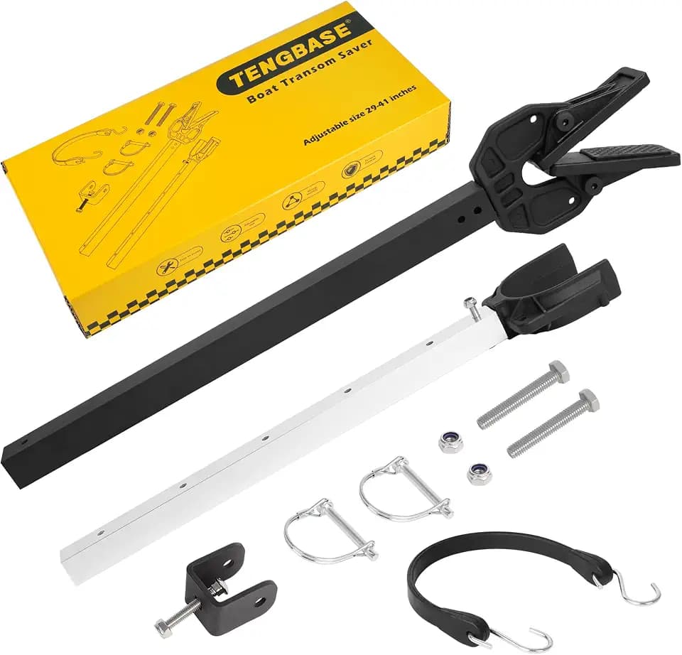 TENGBASE Adjustable Shock Absorber Boat Transom Saver, Stern Protectors with Heavy Duty Composite Heads for Securing Engines, Rollers and Trailer Mounts