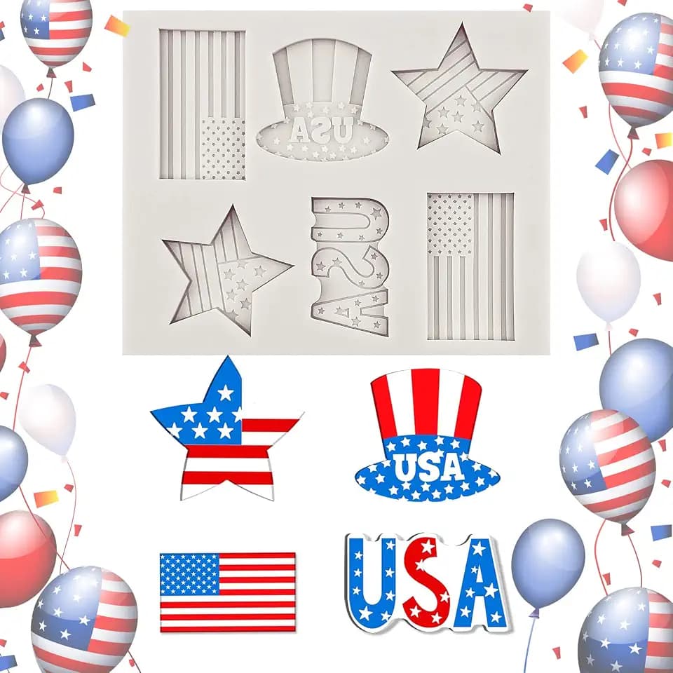 Independence Day Flag Star Silicone Molds