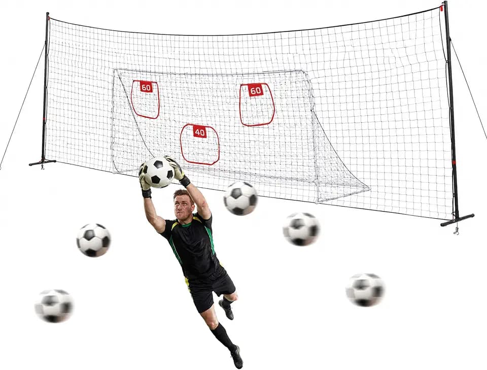 MABOZOO 4-in-1 Soccer Training Rebounder with Goal, Backstop Net for Kids