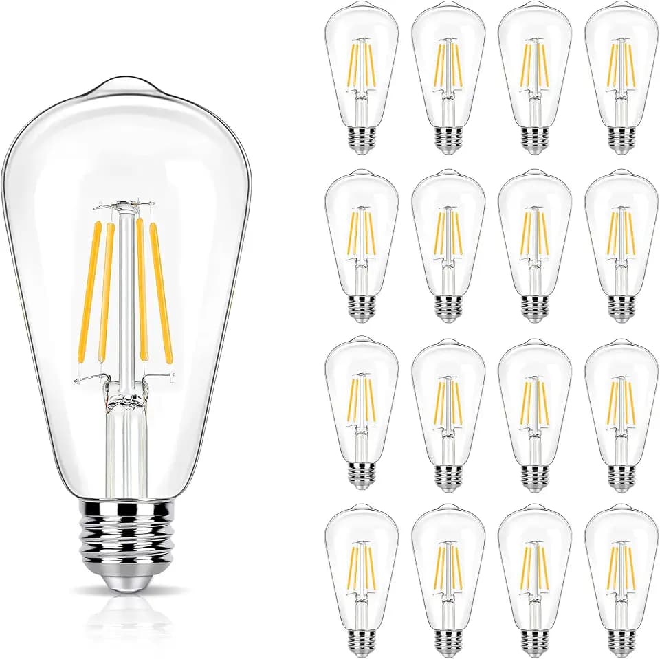 winsaLED 16 Pack LED Edison Bulbs 40W Equivalent, 3000K Warm White, Non-Dim