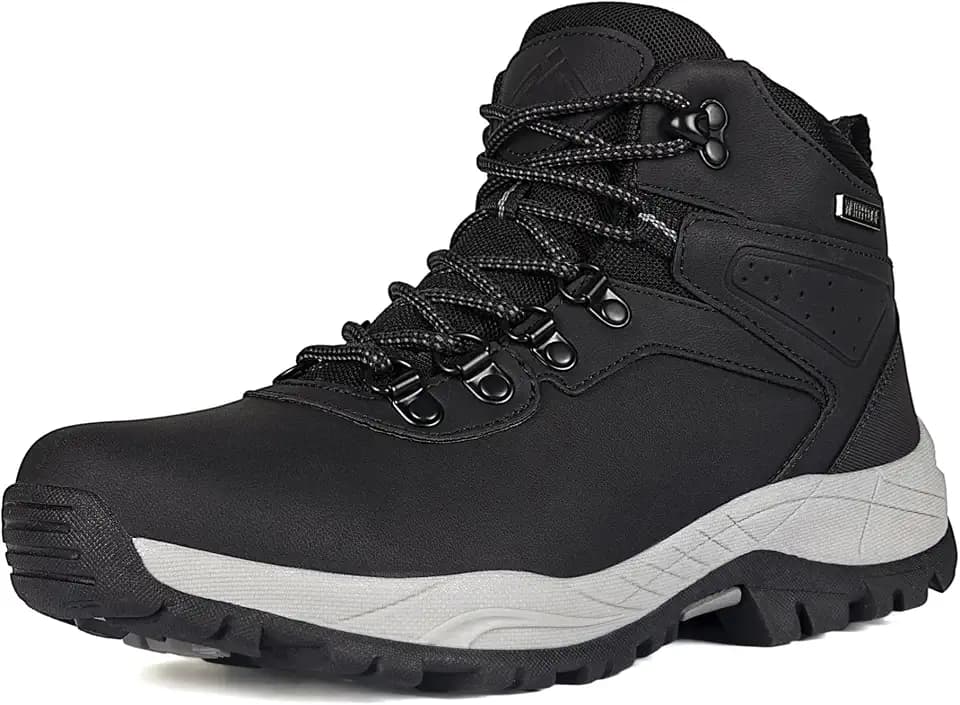 CC-Los Women's Waterproof Hiking Boots - Lightweight Slip Resistant Outdoor Trekking Ankle-High Black Size 8.5 Narrow