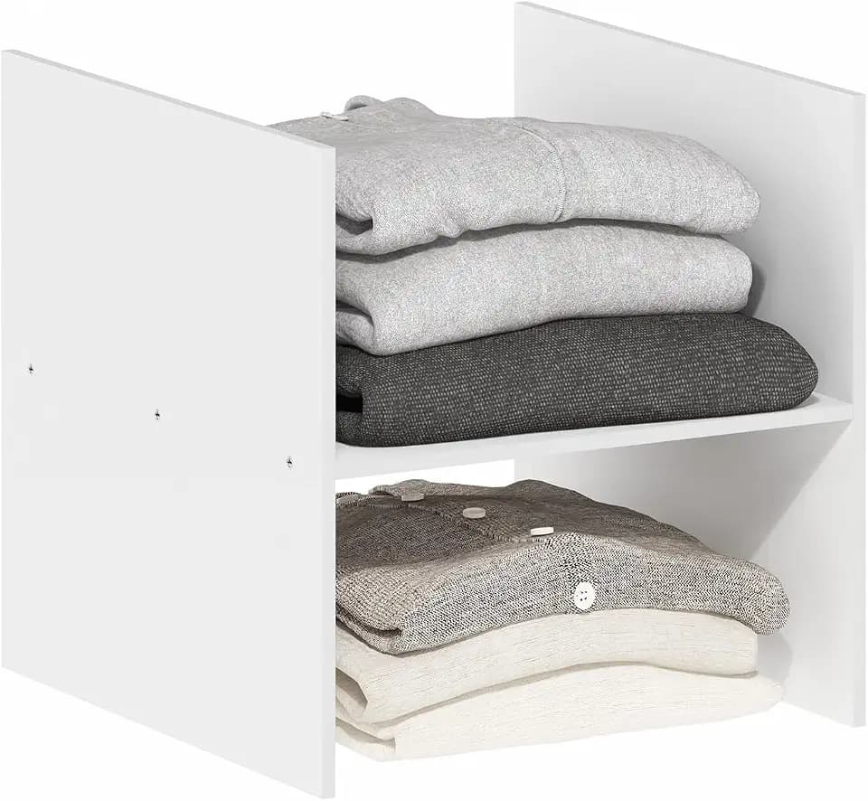 Furinno Cubicle Cube Insert, H-Shelf Cube Organizer, Fits into Furinno Extra Thick Cubes, for Organizers and Storage, White (Does not fit IKEA Kallax Shelving)