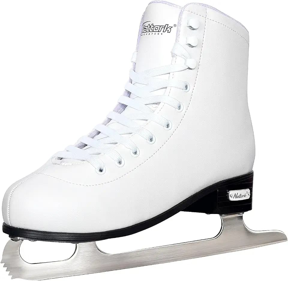 Nattork Figure Skates Excellence Stainless Steel Blades Ice Figure Skating with Enhanced Support Strength Performance and Ultimate Comfort for Youth and Adult