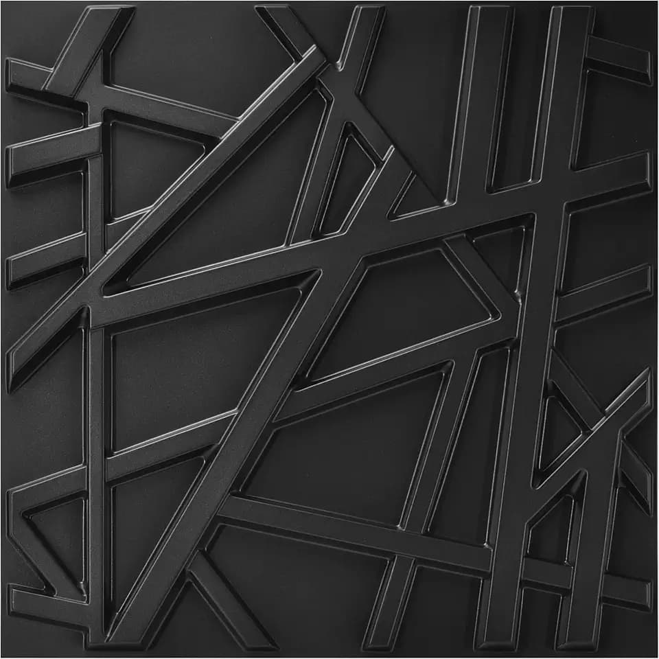 Art3d 20 Pack Decorative 3D Wall Panels, 19 Sq.Feet PVC Interior Wall Décor, 11.8"x11.8", Black