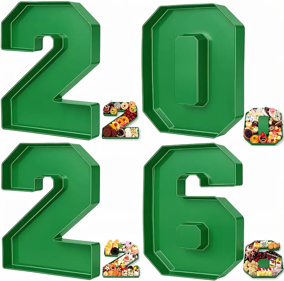 Tellingyou 2027 Charcuterie Number Fillable Plastic Tray,Green