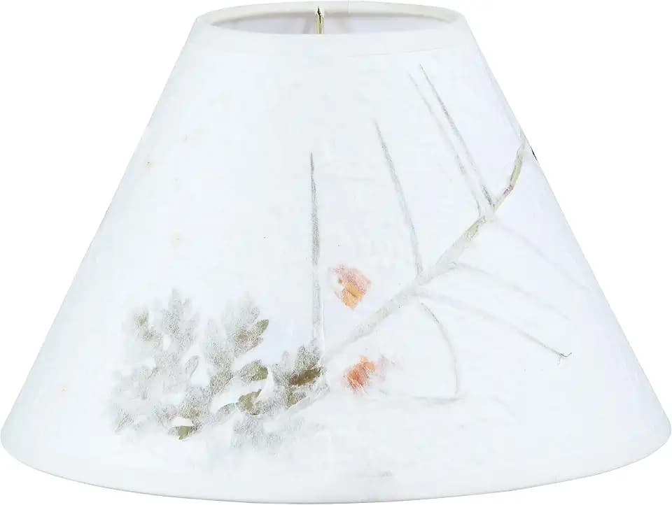 Aspen Creative 56039, Hardback Empire Transitional UNO Lamp Shade, Lace White with Petal Paper, 4" Top x 10" Bottom x 7" Slant, Slip UNO 33mm