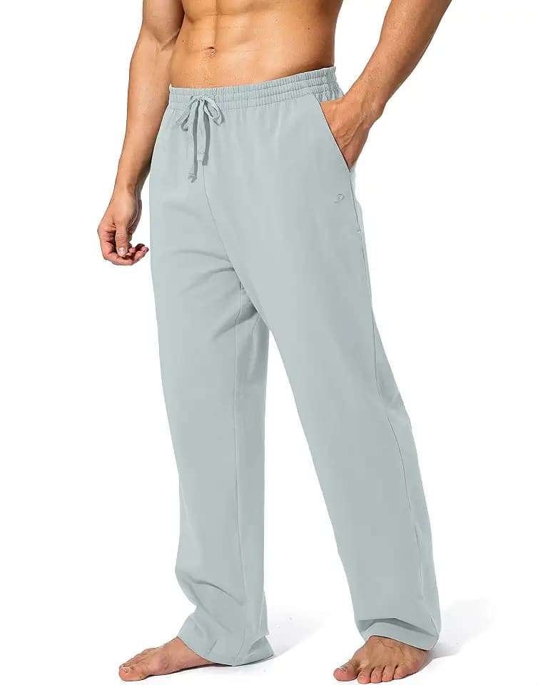 Pudolla Men's Cotton Yoga Sweatpants Athletic Casual Pants with Pockets