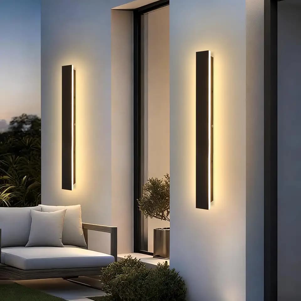 2 Pack 31.5" Outdoor Wall Light LED 3000K Black